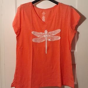 2 St John's Bay tshirts pink and gold